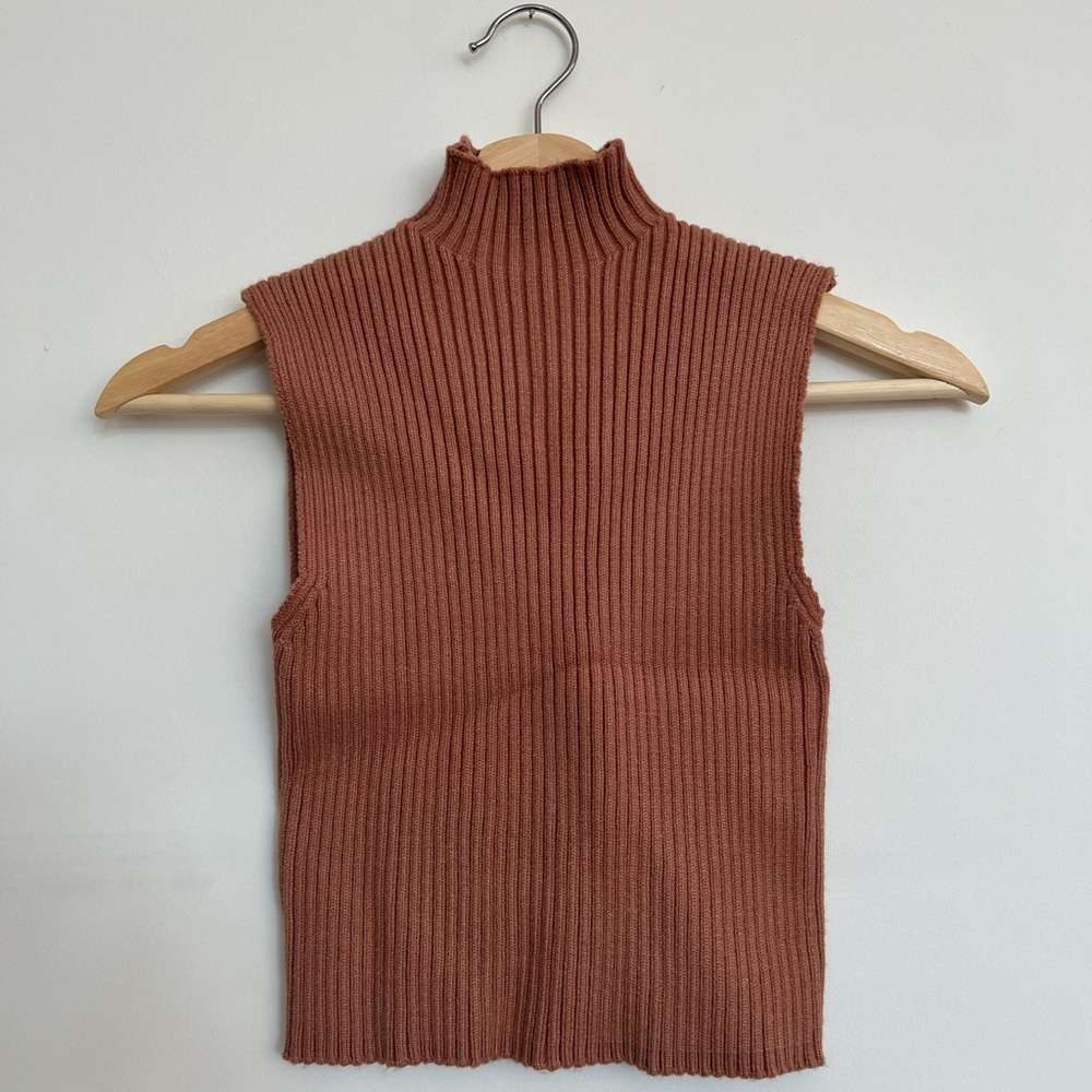 Zara Ribbed Mockneck Sweater Tank